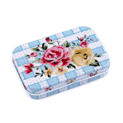 Cutie metalică cu capac - Albastru deschis (1 Bucată)