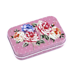 Cutie metalică cu capac - Roz vintage (1 Bucată)