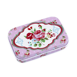 Cutie metalică cu capac - Roz antic deschis (1 Bucată)