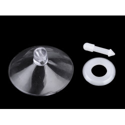 Ventuză pentru decorațiuni, ø40 mm - Transparent (100 Seturi)