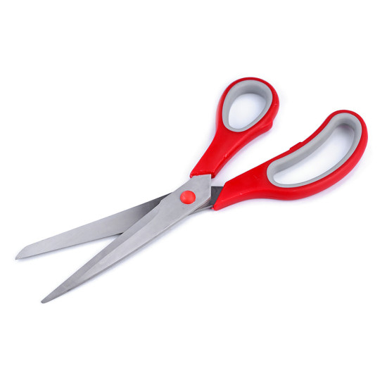 Foarfecă de croitorie cu micro-zimți, lungime 25 cm - Roșu (1 Bucată)