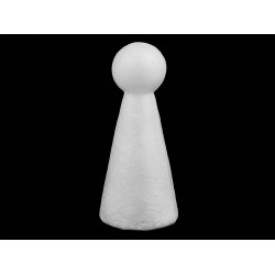 Figurină din polistiren,  6x15 cm - Alb (1 Bucată)