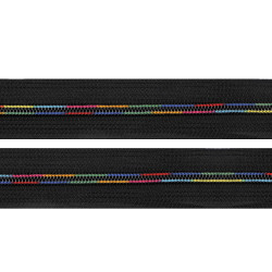 Fermoar spiralat metraj curcubeu no 5 - Negru (1 Metru)