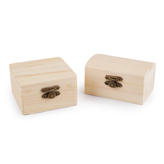 Cutie din lemn natur decorabilă - Natur (12 Bucăți) Cutie din lemn natur decorabilă - Natur (12 Bucăți)