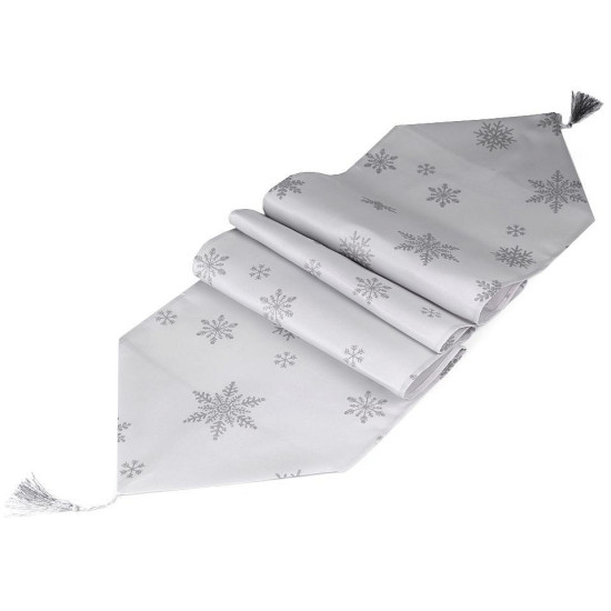 Traversă de masă cu motive de crăciun, 35x180 cm - Alb (2 Bucăți) Traversă de masă cu motive de crăciun, 35x180 cm - Alb (2 Bucăți)
