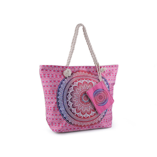 Geantă plajă mandala, paisley, 39x50 cm - Roșu coral (3 Bucăți) Geantă plajă mandala, paisley, 39x50 cm - Roșu coral (3 Bucăți)