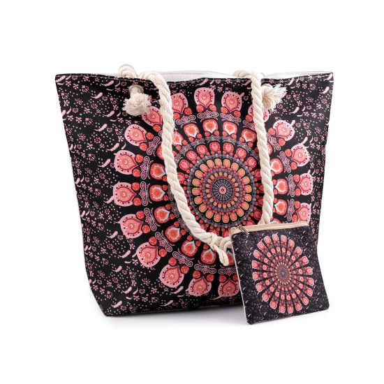 Geantă plajă mandala, paisley, 39x50 cm - Roșu coral (3 Bucăți) Geantă plajă mandala, paisley, 39x50 cm - Roșu coral (3 Bucăți)