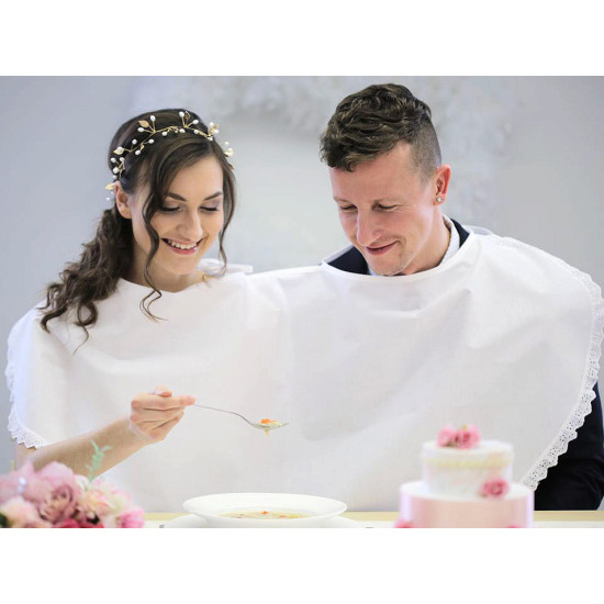 Bavetă pentru ginere și mireasă - Alb (1 Cutie)
