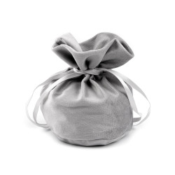 Săculeț catifea pentru cadouri, 14x16 cm - Gri deschis (1 Bucată)