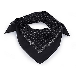 Batic bumbac, imprimeu floral, 70x70 cm - Negru (1 Bucată)