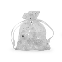 Săculeț organza pentru cadouri, 7x8,5 cm - Alb (100 Bucăți)