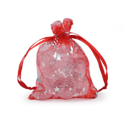 Săculeț organza pentru cadouri, 7x8,5 cm - Roșu (100 Bucăți)