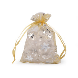 Săculeț organza pentru cadouri, 7x8,5 cm - Auriu (100 Bucăți)