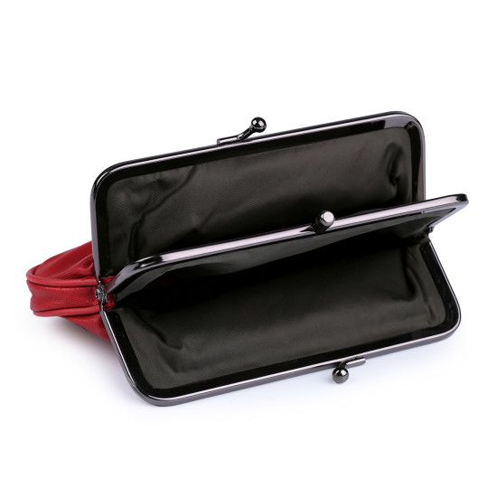Portofel damă, piele naturală, 10x17 cm - Negru (1 Bucată) Portofel damă, piele naturală, 10x17 cm - Negru (1 Bucată)