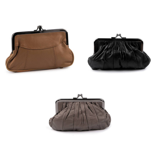 Portofel damă, piele naturală, 10x17 cm - Negru (1 Bucată) Portofel damă, piele naturală, 10x17 cm - Negru (1 Bucată)