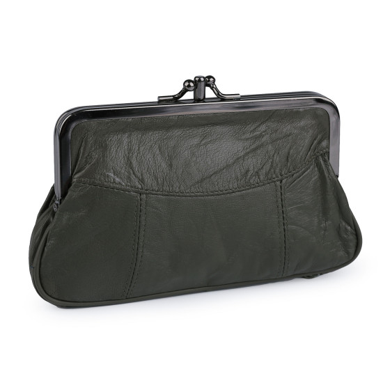Portofel damă, piele naturală, 10x17 cm - Negru (1 Bucată) Portofel damă, piele naturală, 10x17 cm - Negru (1 Bucată)