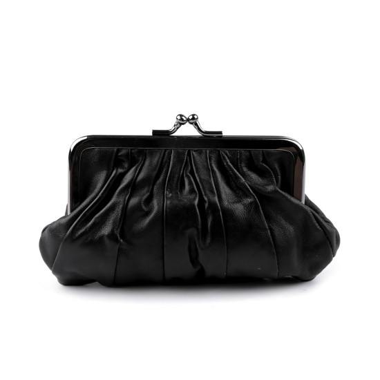 Portofel damă, piele naturală, 10x17 cm - Negru (1 Bucată) Portofel damă, piele naturală, 10x17 cm - Negru (1 Bucată)