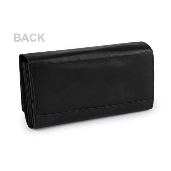 Portofel din piele 10x19 cm - Negru (1 Bucată) Portofel din piele 10x19 cm - Negru (1 Bucată)