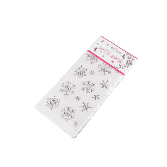 Decorațiuni autoadezive , fulgi de nea, inimioare, stele - Cristal (1 Card)