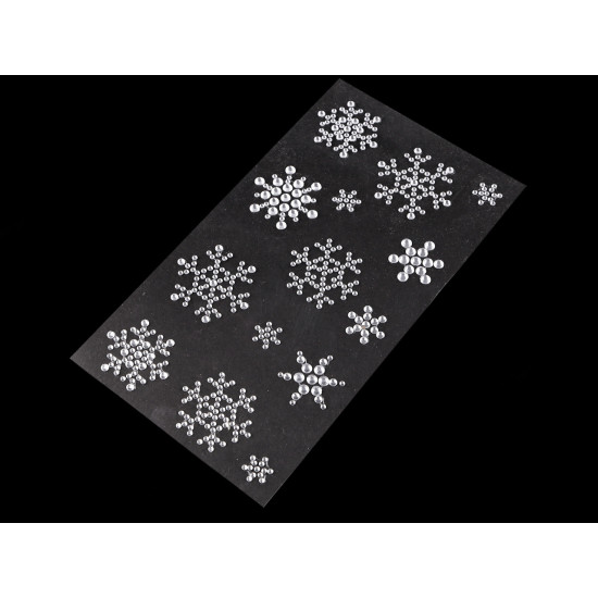 Decorațiuni autoadezive , fulgi de nea, inimioare, stele - Cristal (1 Card)