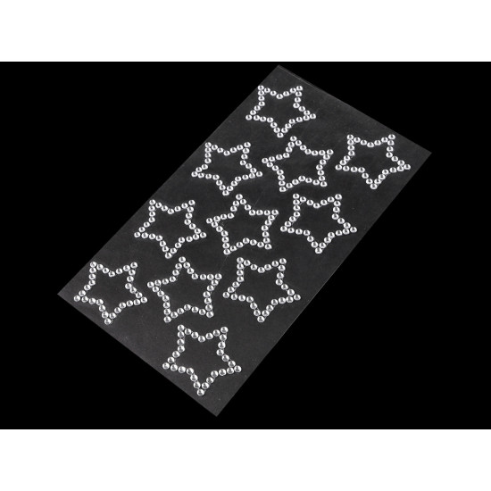 Decorațiuni autoadezive , fulgi de nea, inimioare, stele - Cristal (1 Card)