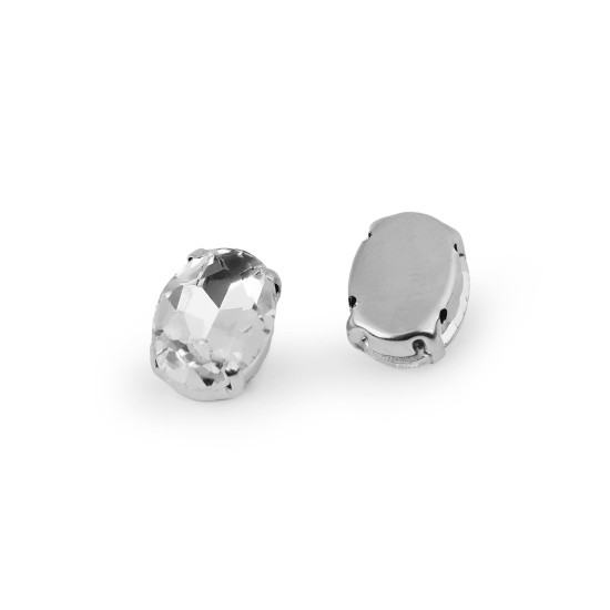 Strasuri de cusut, model oval 10x14 mm - Cristal (20 Bucăți) Strasuri de cusut, model oval 10x14 mm - Cristal (20 Bucăți)