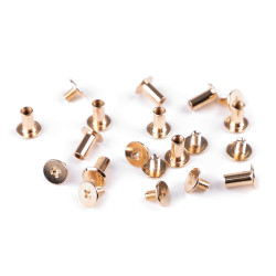 Butoni cu șurub pentru pielarie, ø10 mm - Auriu rose (10 Perechi)