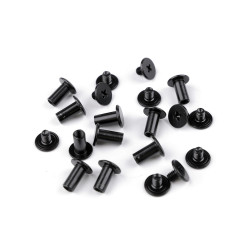 Butoni cu șurub pentru pielarie, ø10 mm - Lac negru (10 Perechi)
