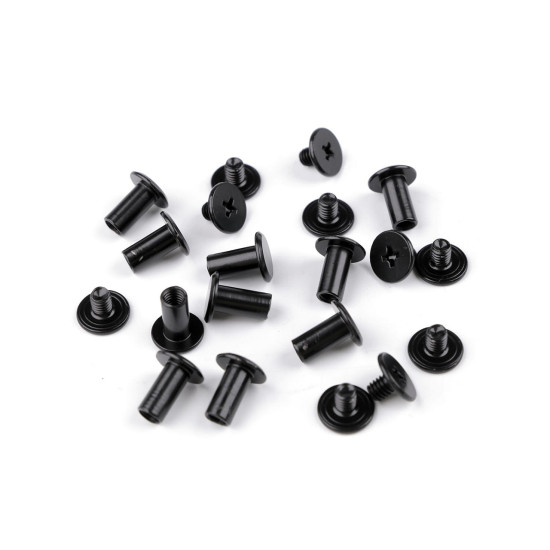 Butoni cu șurub pentru pielarie, ø10 mm - Nichel (200 Perechi)