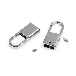Capăt șnur carabină, lățime 9 mm - Nichel (10 Bucăți)