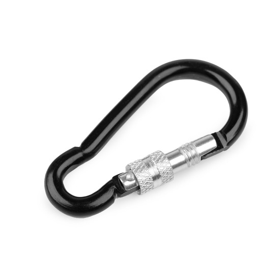 Carabina metalica cu prindere de siguranță - Nichel (50 Bucăți) Carabina metalica cu prindere de siguranță - Nichel (50 Bucăți)