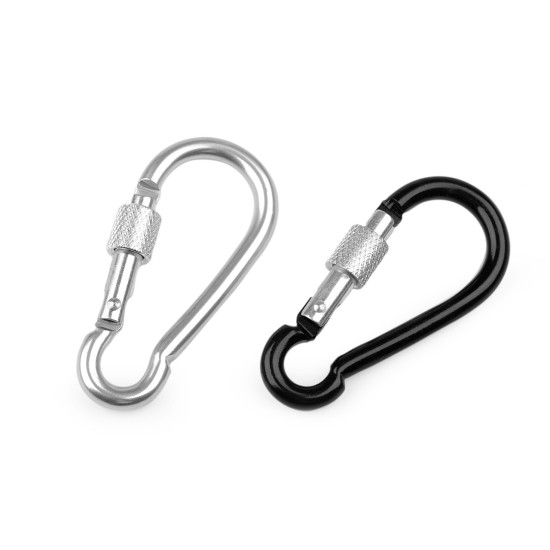 Carabina metalica cu prindere de siguranță - Lac negru (10 Bucăți) Carabina metalica cu prindere de siguranță - Lac negru (10 Bucăți)