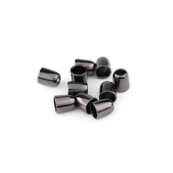 Ornament metalic / capăt șnur,  ø5 mm - Nichel negru (10 Bucăți)