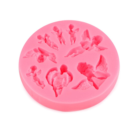 Formă silicon inger ø9,5 cm - Roz (1 Bucată) Formă silicon inger ø9,5 cm - Roz (1 Bucată)