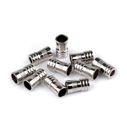 Terminație  snur ø5 mm / ornament metalic - Nichel (2 Bucăți)