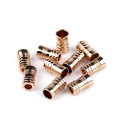 Terminație  snur ø5 mm / ornament metalic - Auriu rose (100 Bucăți)
