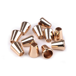 Terminație  pentru șnur ø5,5 mm / ornament metalic - Auriu rose (100 Bucăți)