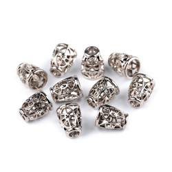 Terminație  șnur ø4,5 mm / ornament metalic - Nichel (100 Bucăți)