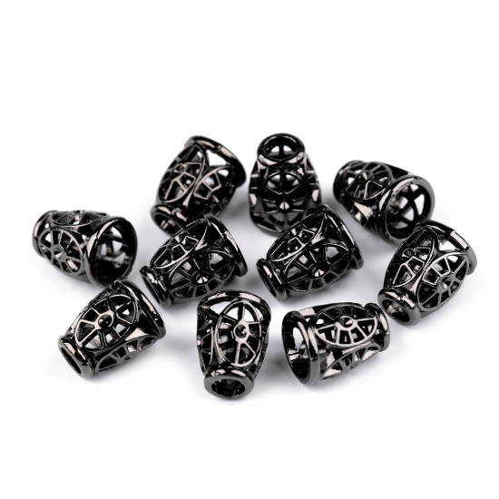 Terminație șnur ø4,5 mm / ornament metalic - Nichel negru (2 Bucăți) Terminație șnur ø4,5 mm / ornament metalic - Nichel negru (2 Bucăți)
