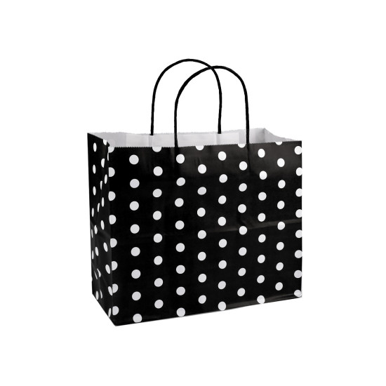 Sacoșă de hârtie cu buline 31x25 cm - Maro natural (5 Bucăți) Sacoșă de hârtie cu buline 31x25 cm - Maro natural (5 Bucăți)