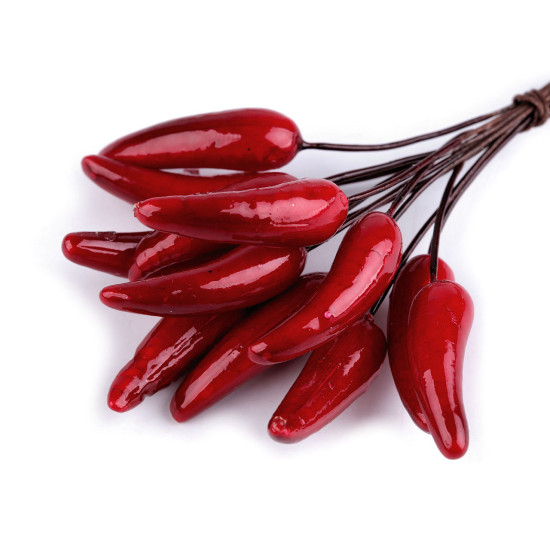 Chilli artificial pentru aranjamente - Roșu (24 Bucăți)