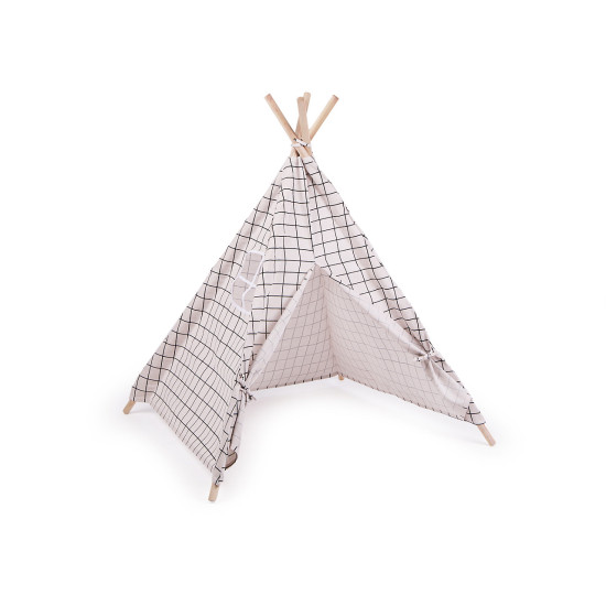 Cort copii teepee 80x80x95 cm - Alb (1 Bucată)