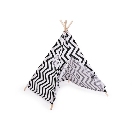 Cort copii teepee 80x80x95 cm - Alb (1 Bucată)