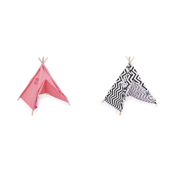 Cort copii teepee 80x80x95 cm - Alb (1 Bucată)