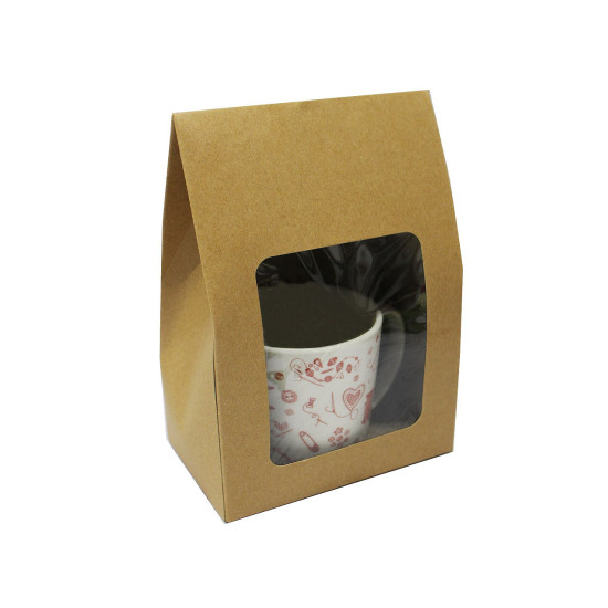 Cutie cu fereastră - Maro natural (10 Bucăți) Cutie cu fereastră - Maro natural (10 Bucăți)