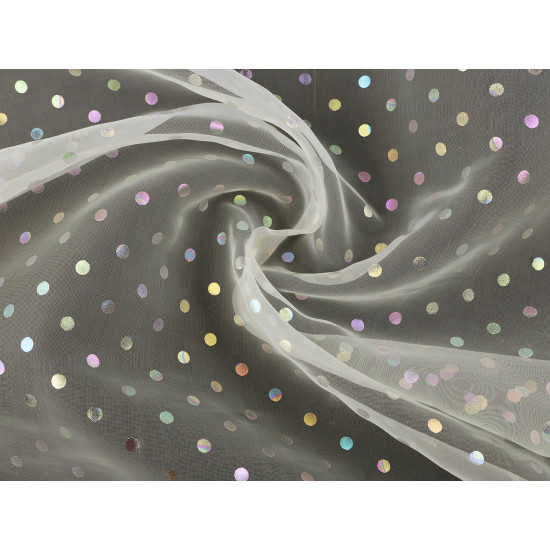 Organza cu buline ab efect curcubeu - Roz deschis (10 Metri) Organza cu buline ab efect curcubeu - Roz deschis (10 Metri)