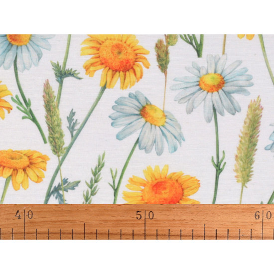 Tesatura decorativa loneta flori - Alb natural (10 Metri) Tesatura decorativa loneta flori - Alb natural (10 Metri)