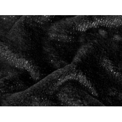 Blană sintetică decorativă cu lurex - Negru (1 Metru)