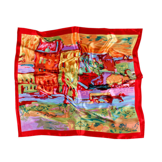 Eșarfă din satin 55x55 cm - Roșu (3 Bucăți) Eșarfă din satin 55x55 cm - Roșu (3 Bucăți)