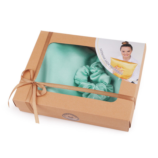 Set de dormit, fata de perna din satin si elastic de par - Verde închis (3 Bucăți) Set de dormit, fata de perna din satin si elastic de par - Verde închis (3 Bucăți)